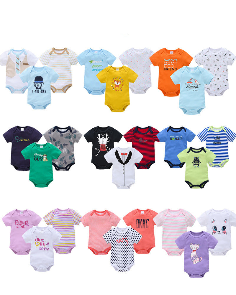 Short-sleeved One-piece Romper Cotton Baby Clothing Fart
