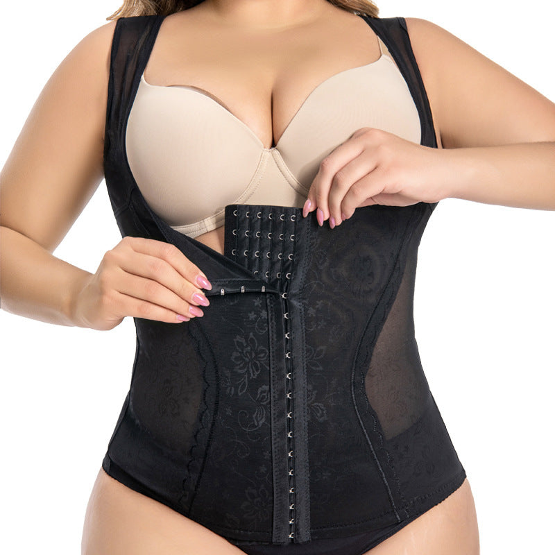 Body Corset Strong Belly Contracting And Posture Correction Breathable Mesh Belly Contracting Vest