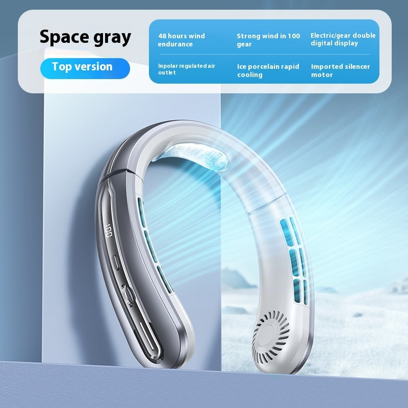 New Digital Display Hanging Neck Fan Student Outdoor Sports Portable Usb Mini