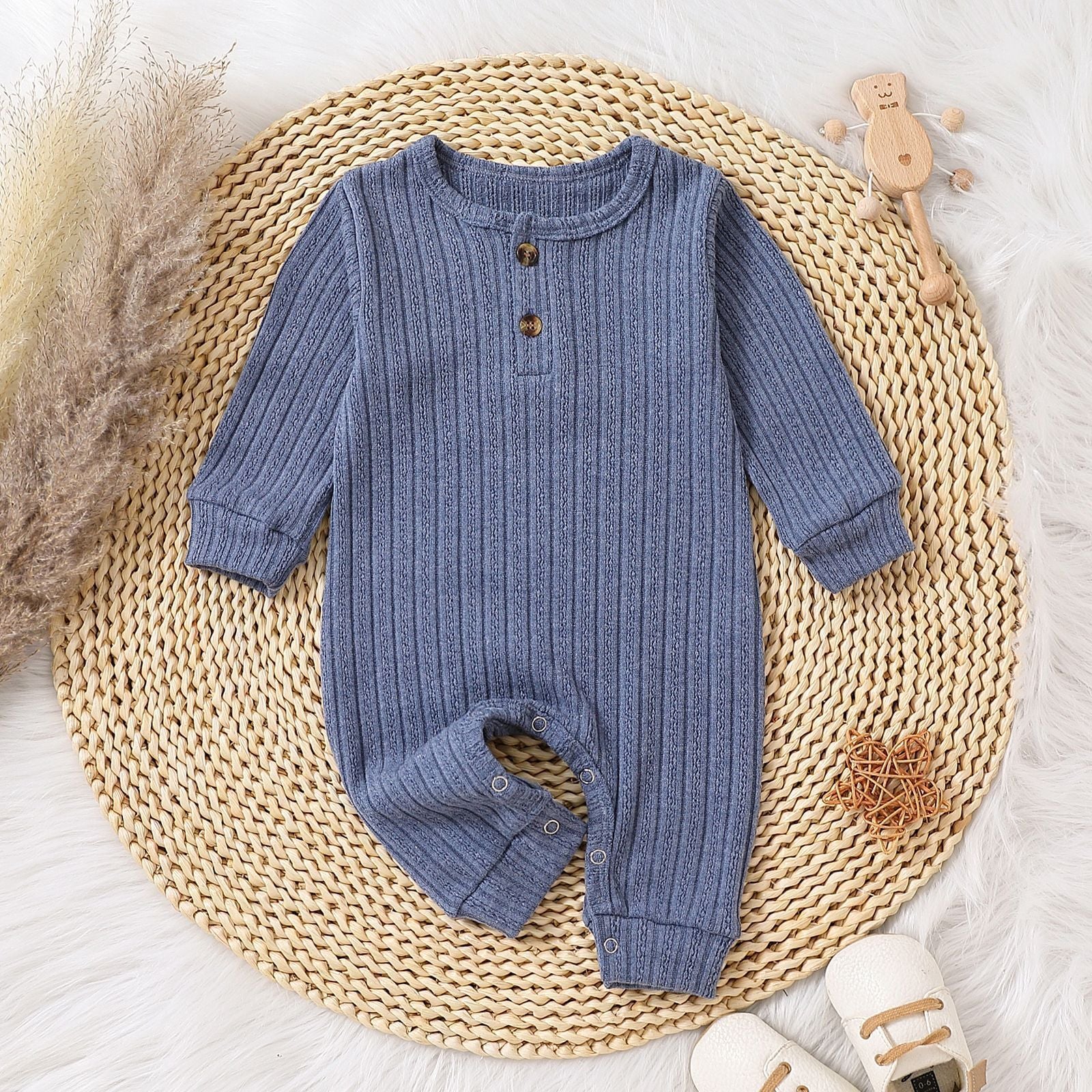 Children's Multi-color Knitted Crawling Suit
