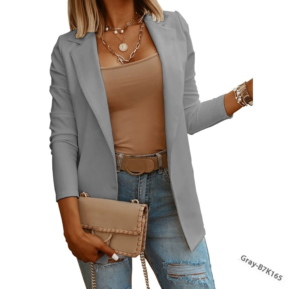 Casual Commuter Solid Color Blazer