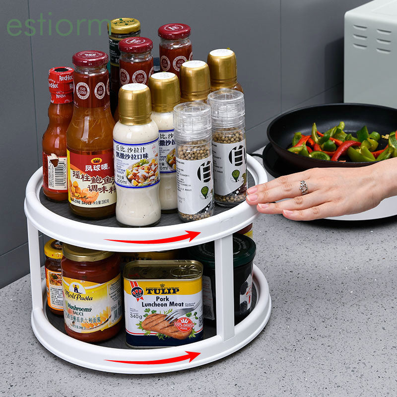 360 degree tray shelf seasoning storage box