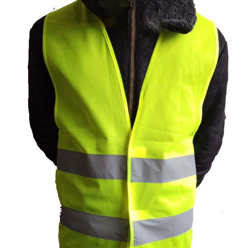High Visibility Yellow Vest Reflective Safety Workwear for Night Running Cycling Man Night Warning Working Clothes Fluorescent