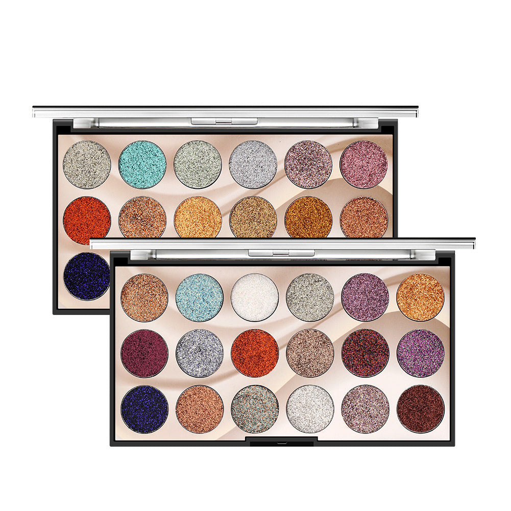 18 Color Sequins Glitter Powder Stage Eye Makeup Pearl Shadow Plate