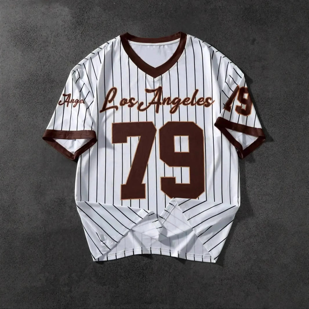 Men's Los Angeles Letter Print Short Sleeve Top