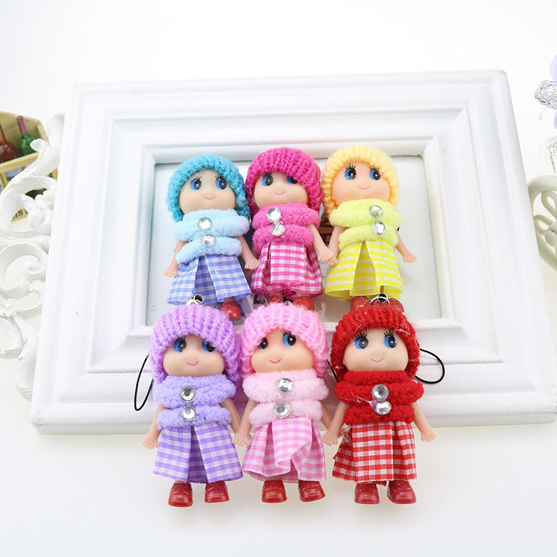 Plaid skirt confused doll mobile phone pendant
