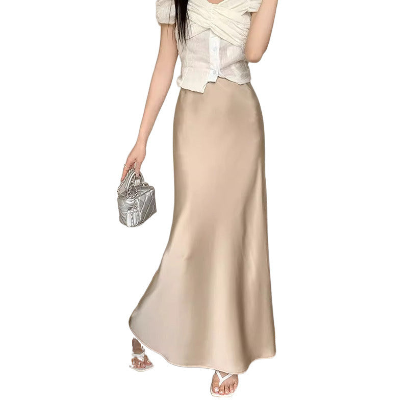 Design High Waist Skirt Women's Mid-length