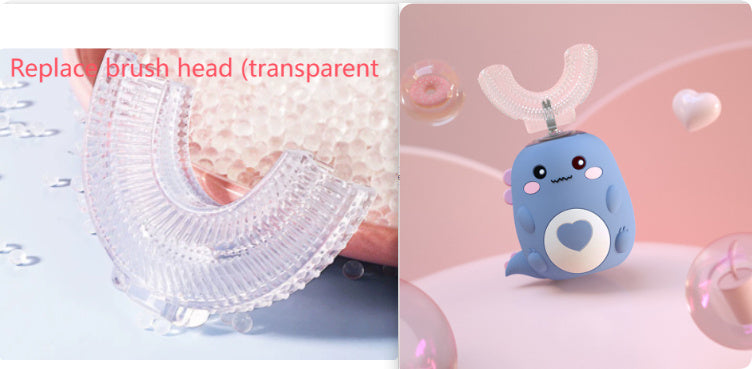 Children'S Electric Toothbrush Food Grade Silicone Oral 360 Degree Automatic Usb Charging Smart Children'S Toothbrush U-Shaped