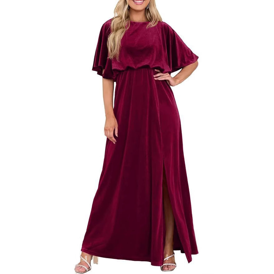 Women's Split Lotus Leaf Sleeve Dress