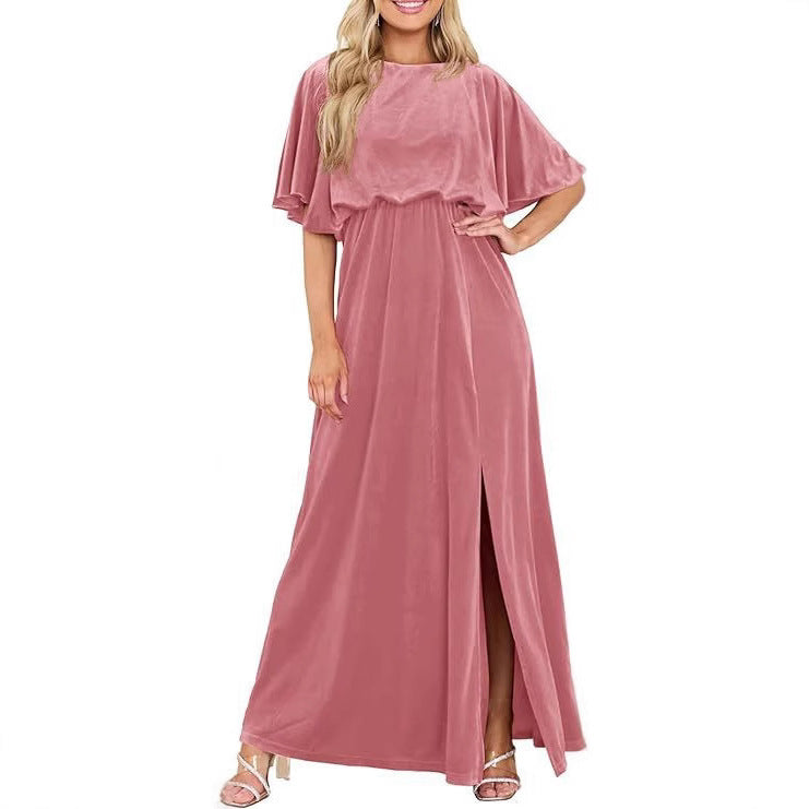 Women's Split Lotus Leaf Sleeve Dress