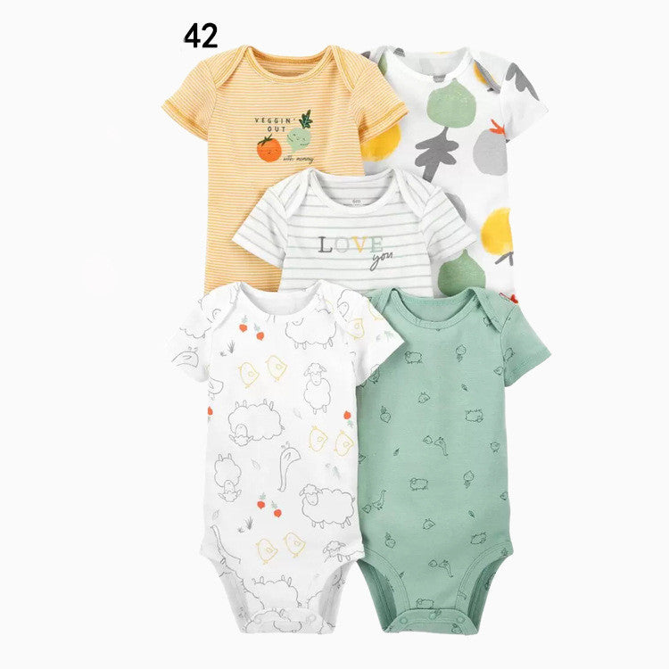 Five Piece Baby Short Sleeve One Piece Suit