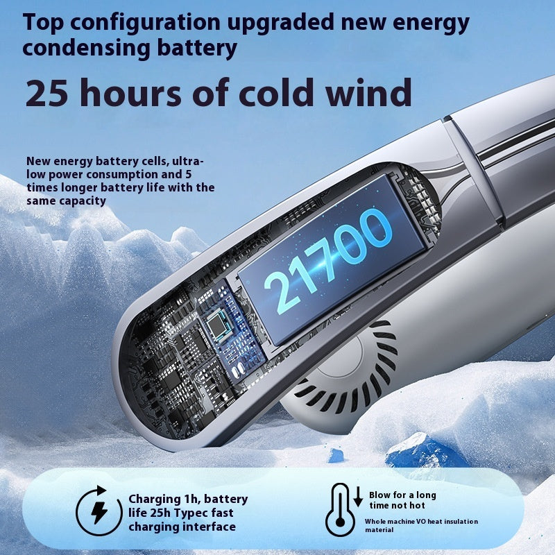 New Digital Display Hanging Neck Fan Student Outdoor Sports Portable Usb Mini