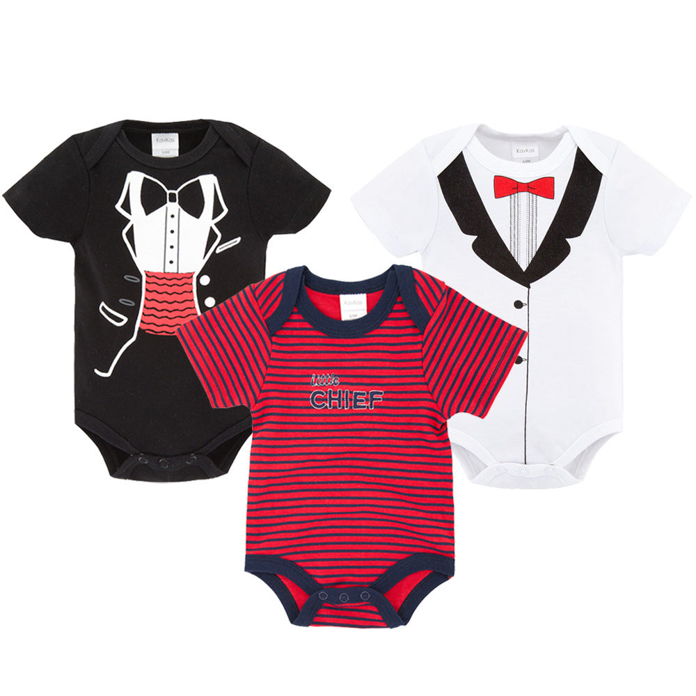 Short-sleeved One-piece Romper Cotton Baby Clothing Fart