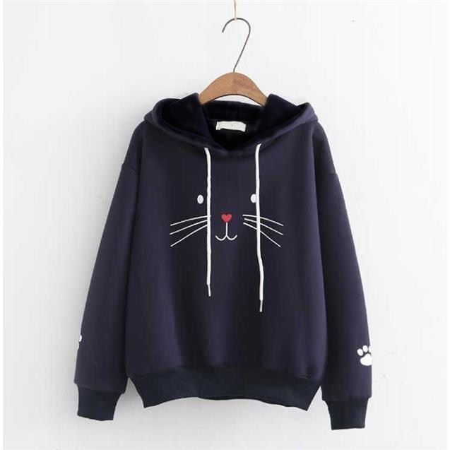 Women's Fashion Casual Loose Pullover Hooded Printed Sweatshirt