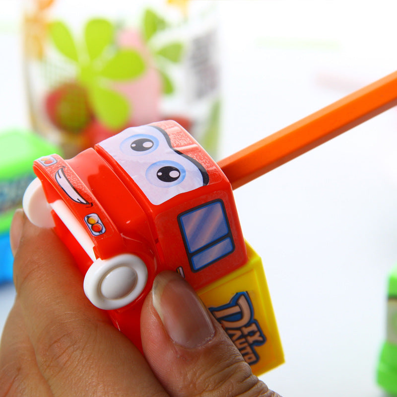 Student Cartoon DIY Building Blocks Van Pencil Sharpener