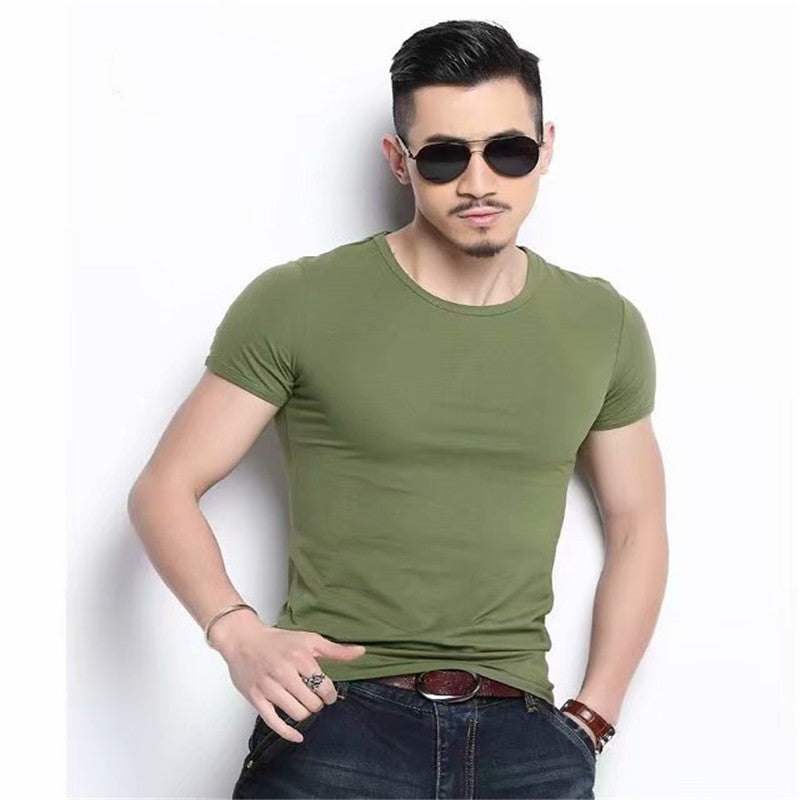 Hong Kong Style Solid Color Short Sleeved  Summer Loose Casual Short Sleeved