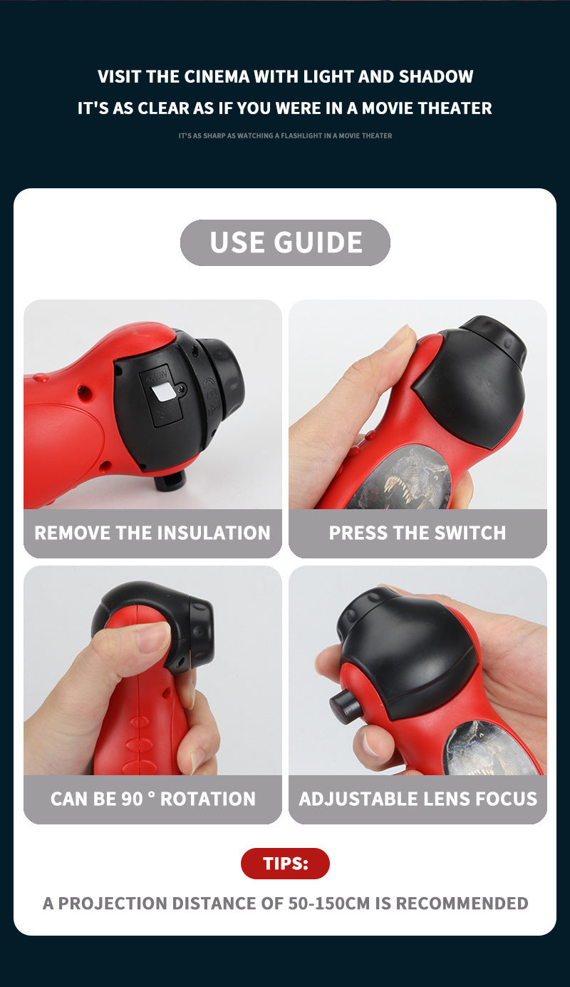 Multi-pattern Projection Toy Projector Electronic Luminous Toy Flashlight