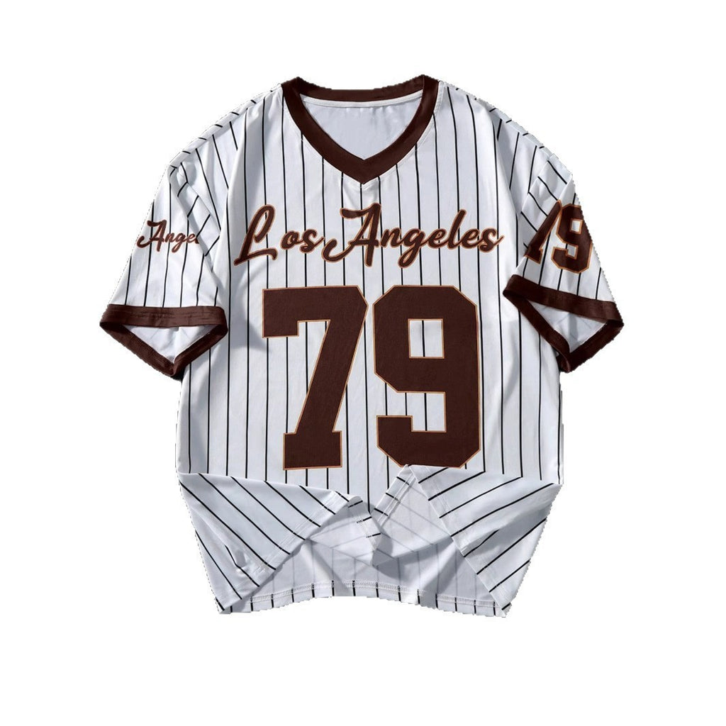 Men's Los Angeles Letter Print Short Sleeve Top