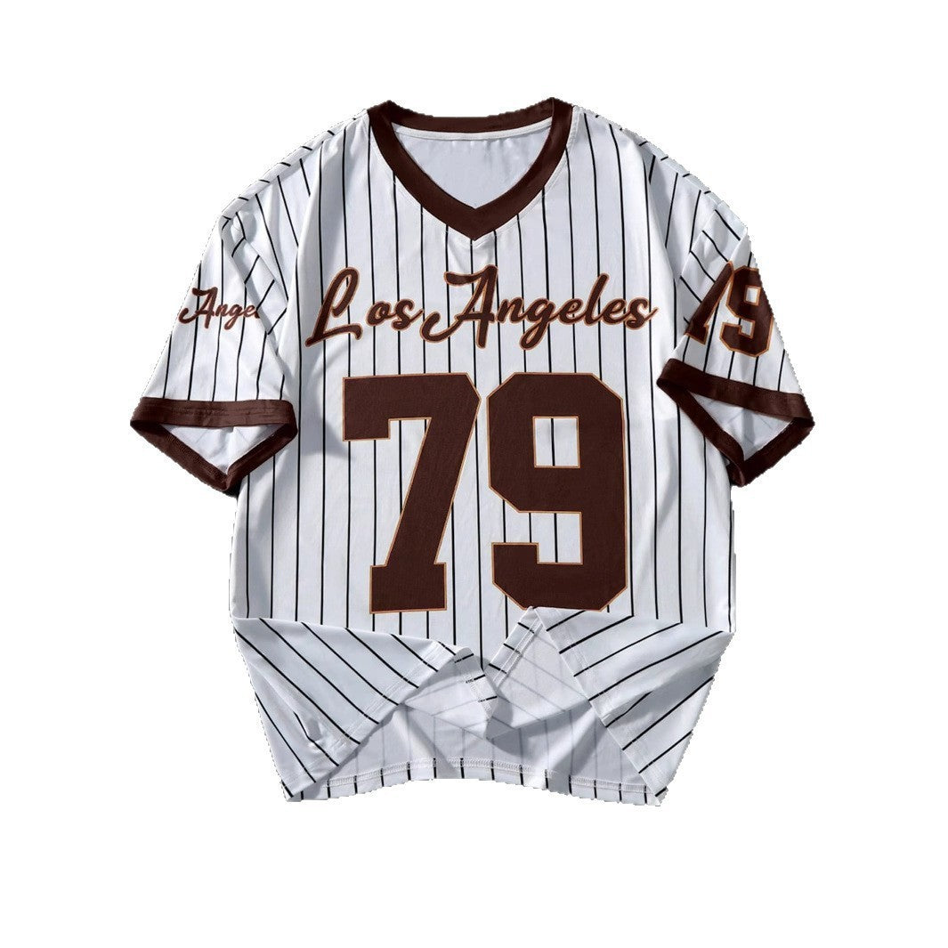 Men's Los Angeles Letter Print Short Sleeve Top