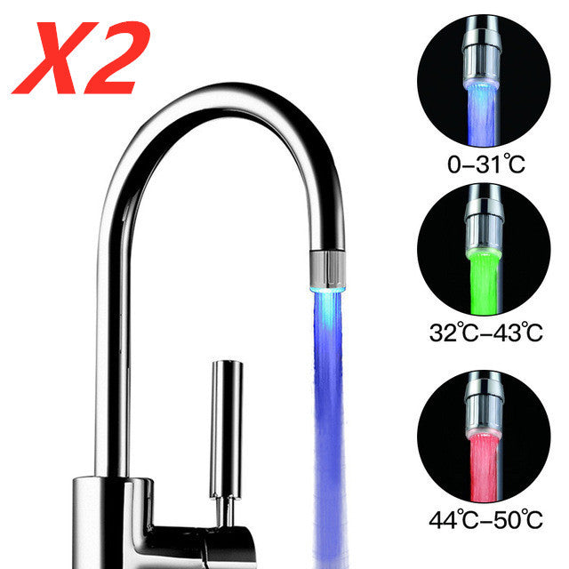 Intelligent LED Temperature Sensitive Faucet Shower 3-Color Light-up