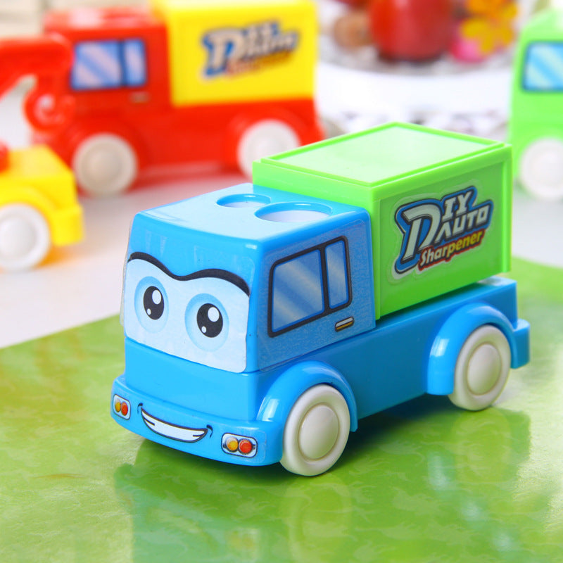 Student Cartoon DIY Building Blocks Van Pencil Sharpener
