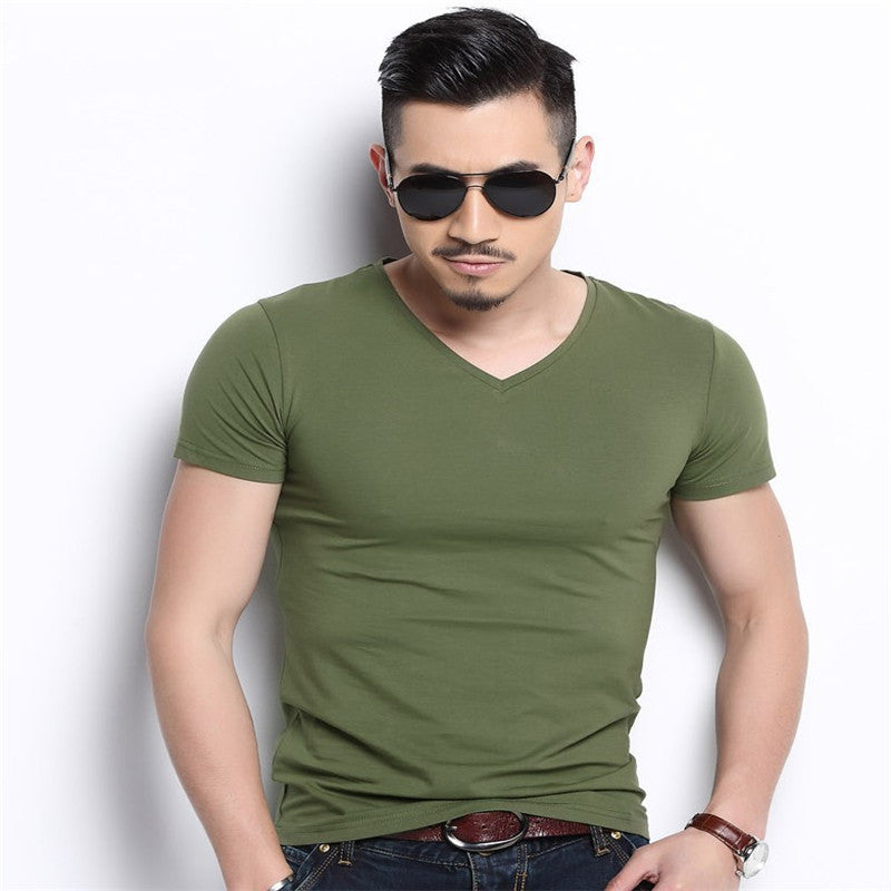 Hong Kong Style Solid Color Short Sleeved  Summer Loose Casual Short Sleeved