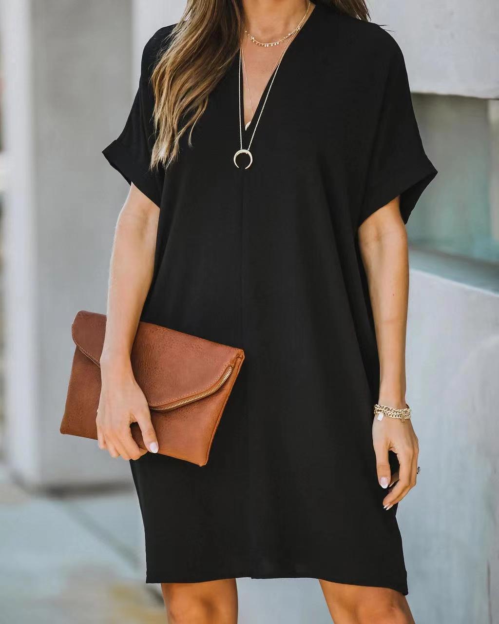 Casual V-n Collar Short Sleeve Home Decoration Dress