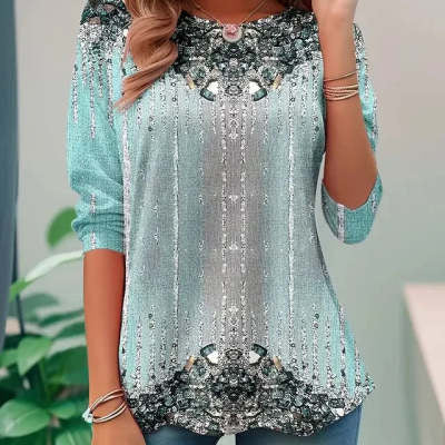 Women's Animal And Plant Long-sleeved Top