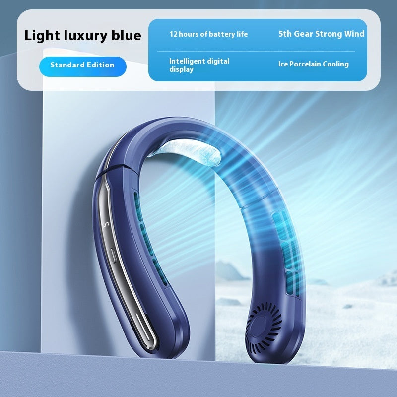 New Digital Display Hanging Neck Fan Student Outdoor Sports Portable Usb Mini