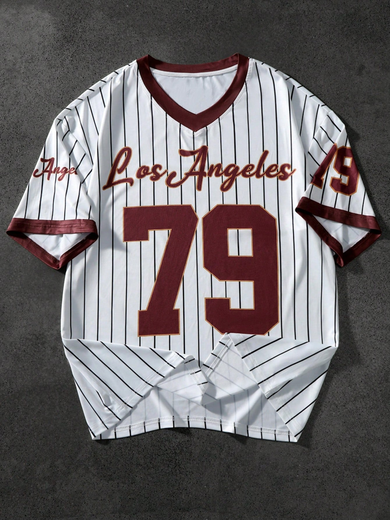 Men's Los Angeles Letter Print Short Sleeve Top