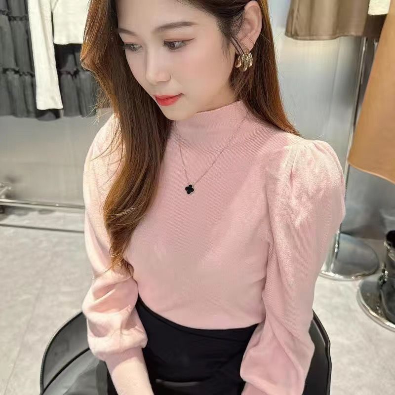 Top Retro Temperament Lantern Sleeve Sweater