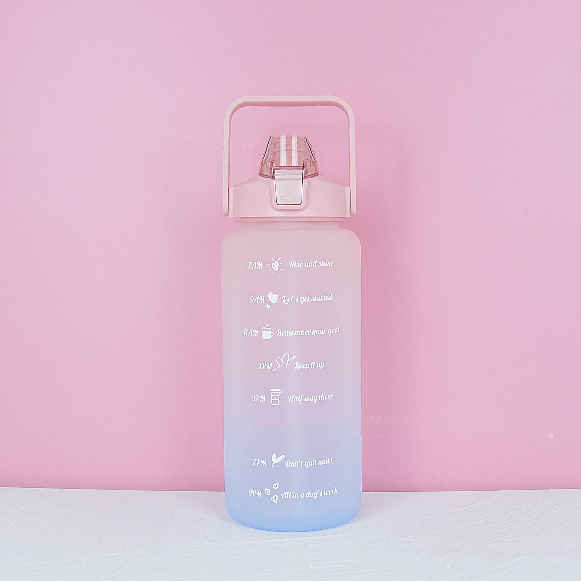 Gradient 2L Straight Frosted Straw Cup