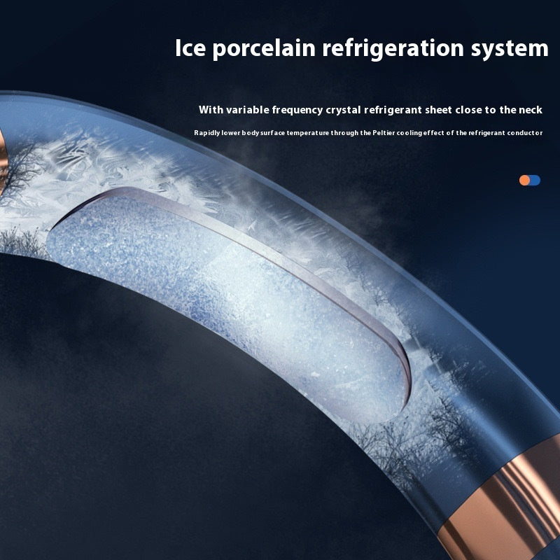 With Light Digital Display Leafless Halter Fan USB Portable Mute Lazy Student Outdoor Halter Fan