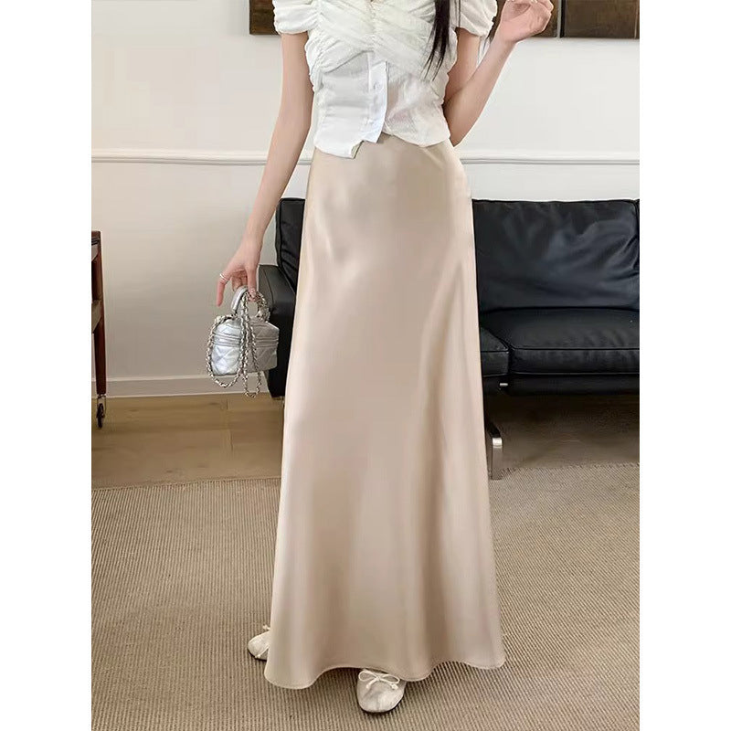 Design High Waist Skirt Women's Mid-length