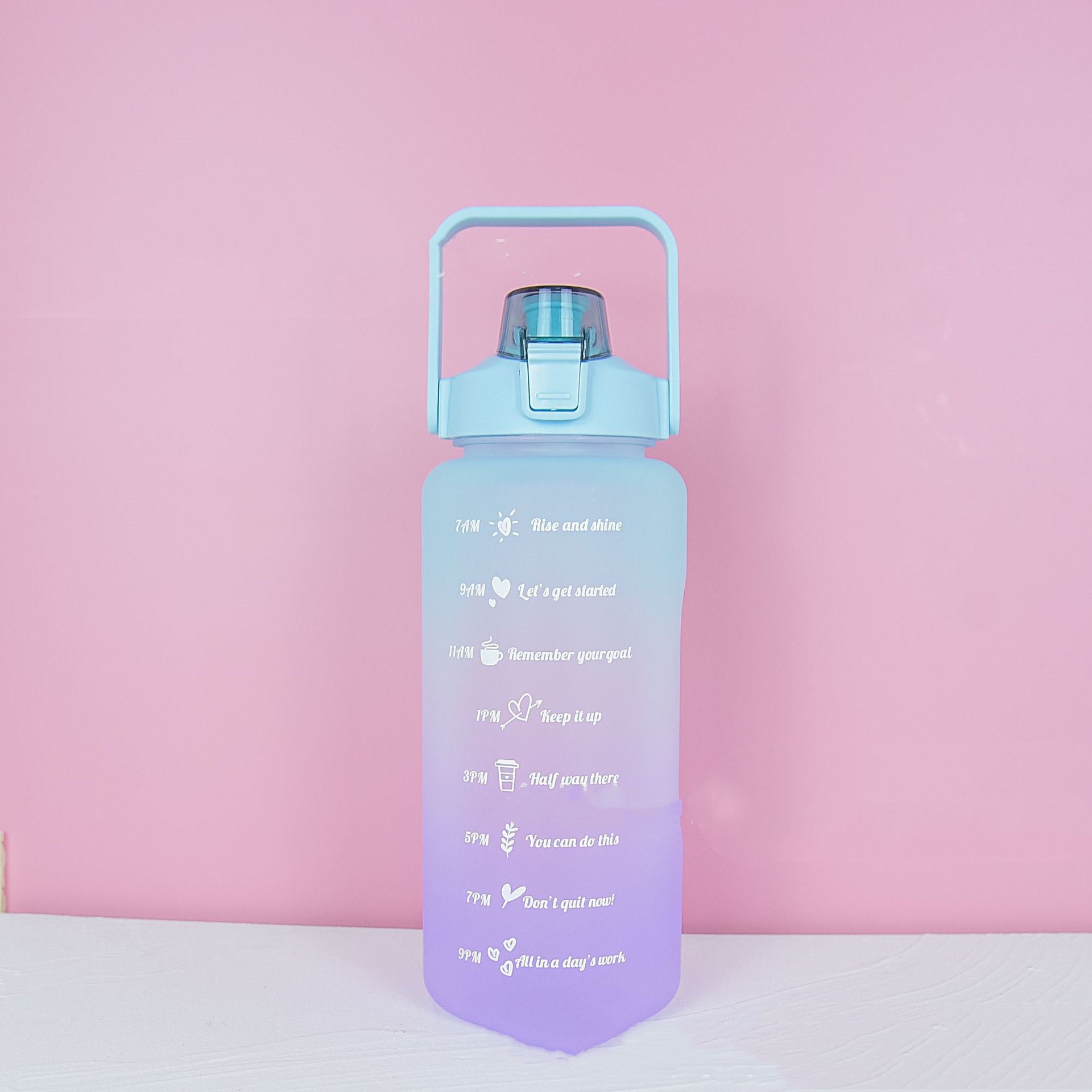 Gradient 2L Straight Frosted Straw Cup